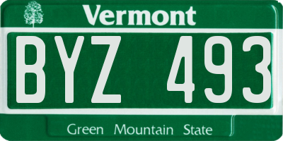 VT license plate BYZ493