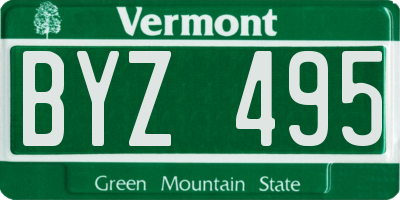 VT license plate BYZ495