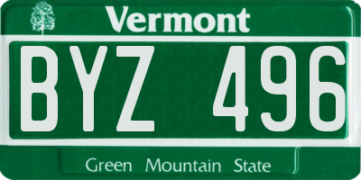 VT license plate BYZ496