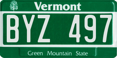 VT license plate BYZ497