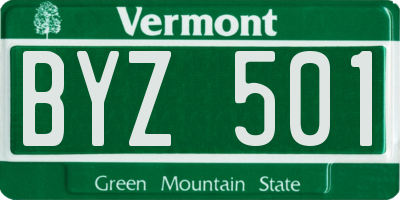 VT license plate BYZ501