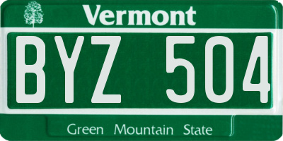 VT license plate BYZ504