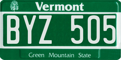 VT license plate BYZ505