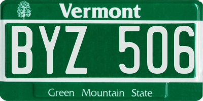 VT license plate BYZ506
