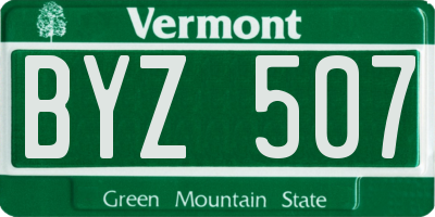 VT license plate BYZ507