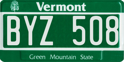VT license plate BYZ508