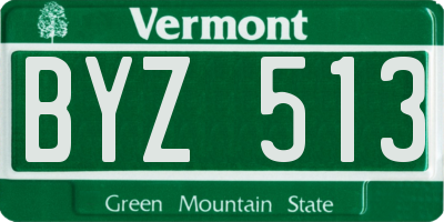 VT license plate BYZ513