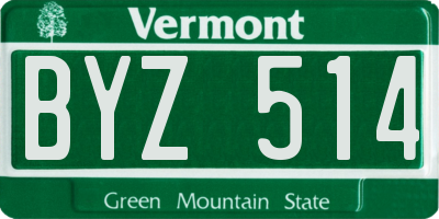 VT license plate BYZ514