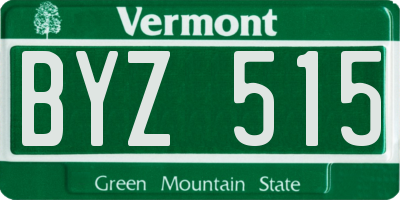 VT license plate BYZ515
