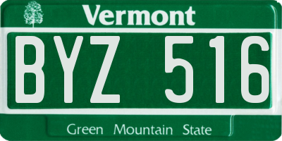 VT license plate BYZ516