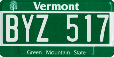 VT license plate BYZ517