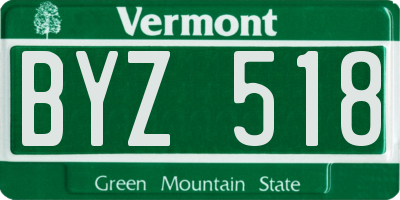 VT license plate BYZ518