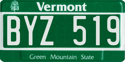 VT license plate BYZ519
