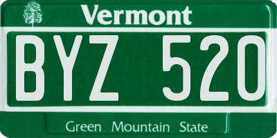 VT license plate BYZ520