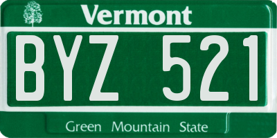 VT license plate BYZ521