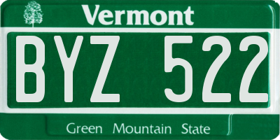 VT license plate BYZ522