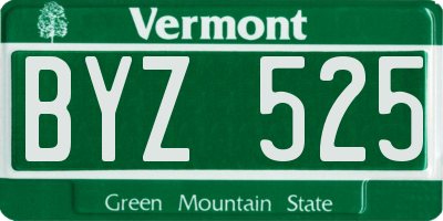 VT license plate BYZ525