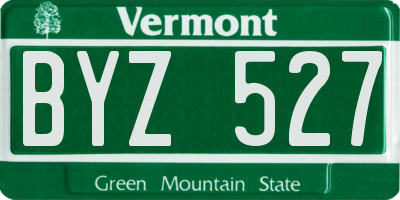 VT license plate BYZ527