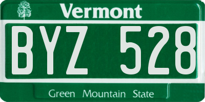 VT license plate BYZ528
