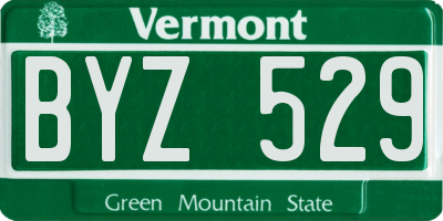 VT license plate BYZ529