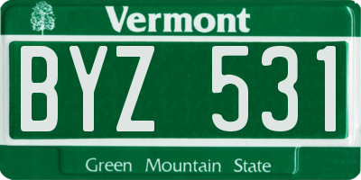 VT license plate BYZ531