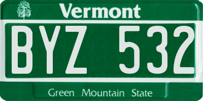 VT license plate BYZ532