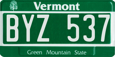 VT license plate BYZ537