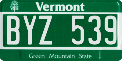 VT license plate BYZ539