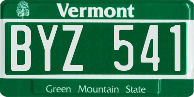 VT license plate BYZ541