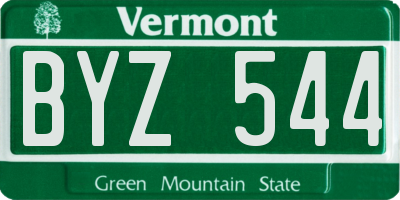 VT license plate BYZ544