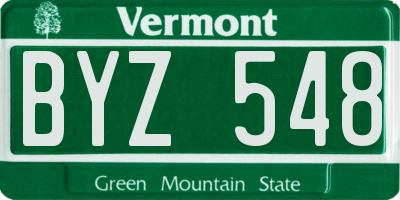 VT license plate BYZ548