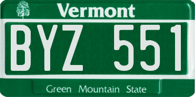 VT license plate BYZ551