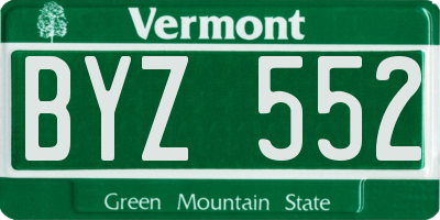 VT license plate BYZ552
