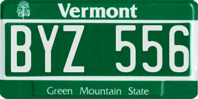 VT license plate BYZ556