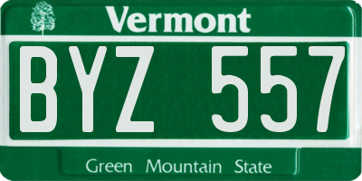VT license plate BYZ557