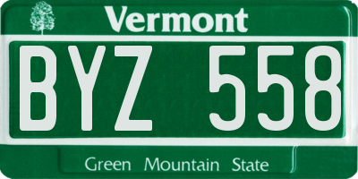 VT license plate BYZ558