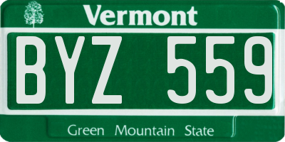 VT license plate BYZ559