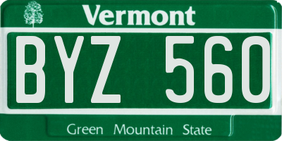 VT license plate BYZ560
