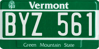 VT license plate BYZ561