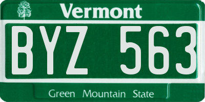 VT license plate BYZ563