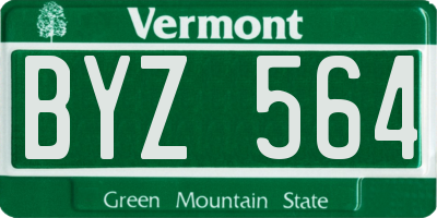 VT license plate BYZ564
