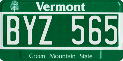 VT license plate BYZ565