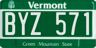 VT license plate BYZ571