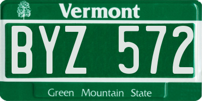 VT license plate BYZ572