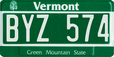 VT license plate BYZ574