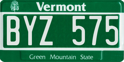 VT license plate BYZ575