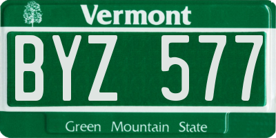 VT license plate BYZ577