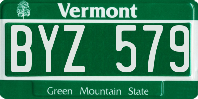 VT license plate BYZ579