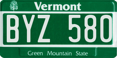 VT license plate BYZ580