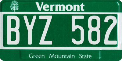 VT license plate BYZ582